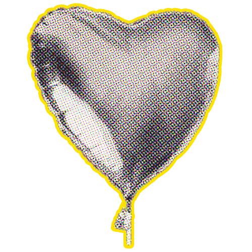 Heart-shaped balloon in raster graphics as an animated illustration