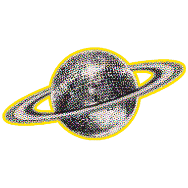 Planet Saturn rasterized as animated illustration